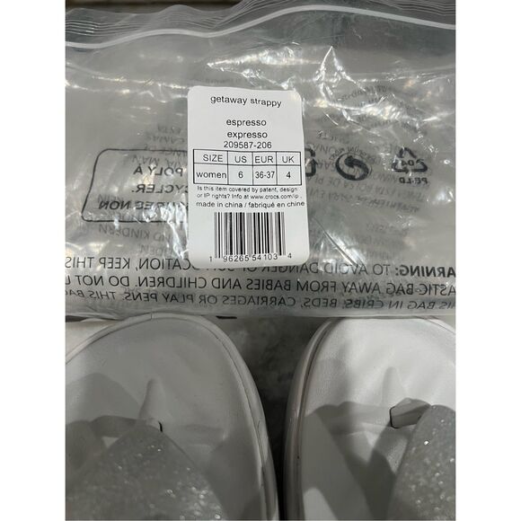 Crocs Getaway Strappy Flip Flops (Women’s Size 6, Espresso, Style 209587-206) - Picture 4 of 6